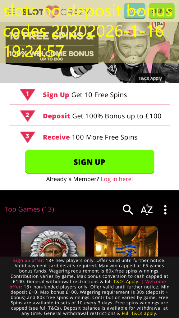 slots no deposit bonus codes 2020
